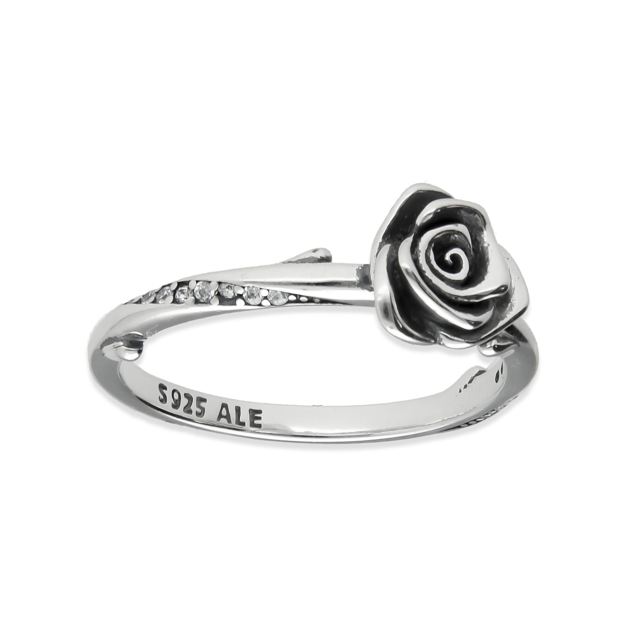 LPAD102 Anillo Pand Solitario Rose Plata .925 Taxco Gro