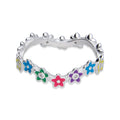 LPAD108 Anillo Churumbela Flores Multicolor Plata .925 Taxco Gro 2628957963