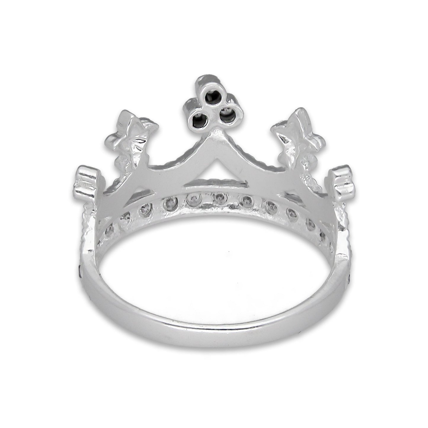 LPAD110 Anillo para Dama Mod Corona Trébol con Zirconia en Plata .925 Taxco Gro