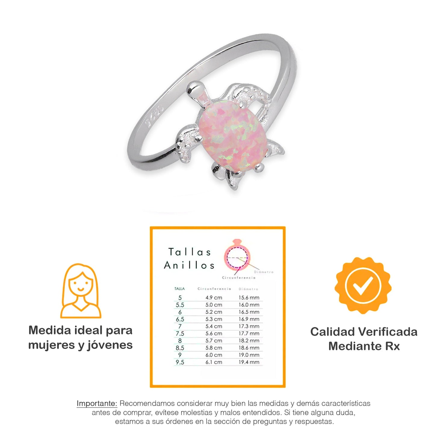 LPAD114 Anillo para Dama Mod Tortuga Ópalo Rosa en Plata .925 Taxco Gro