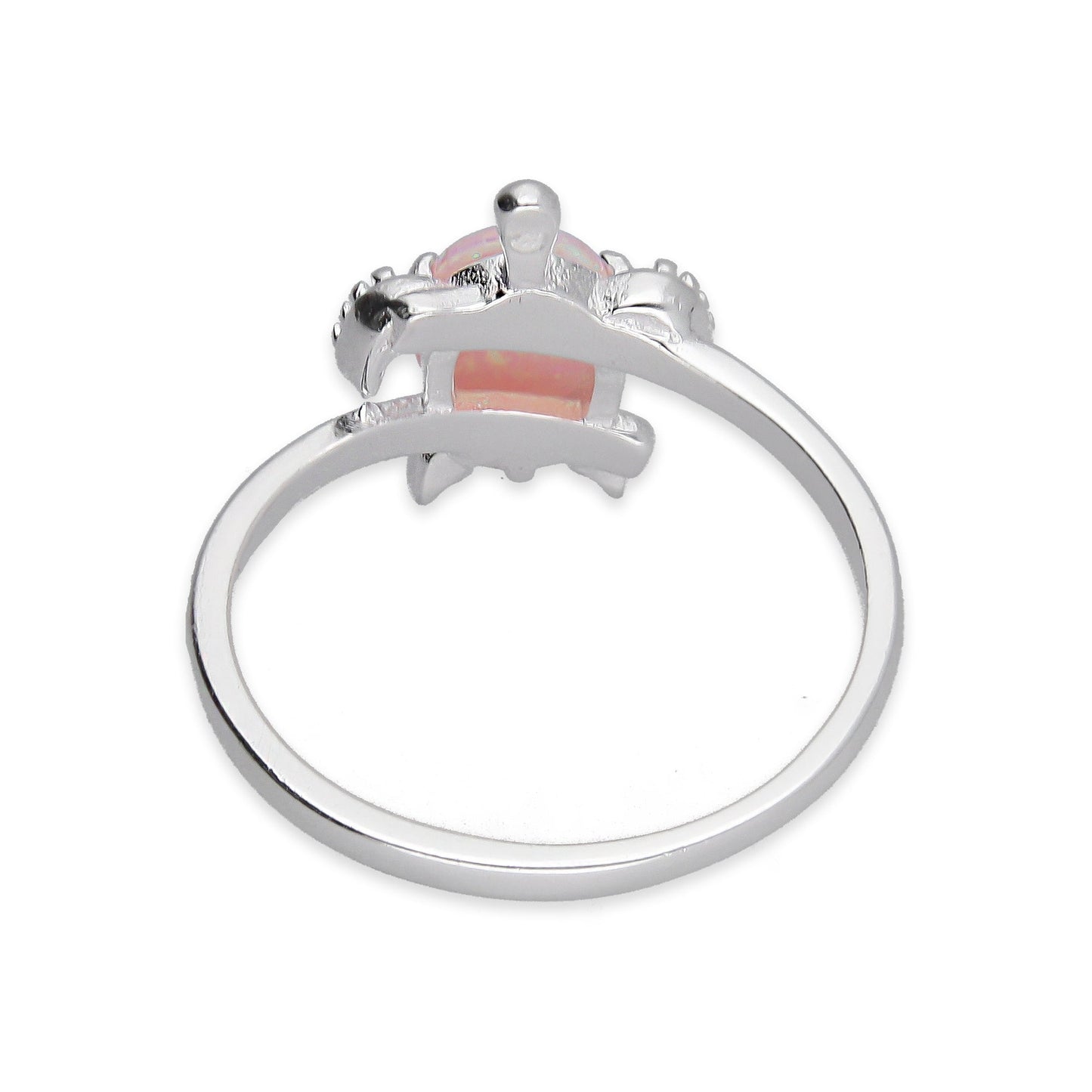 LPAD114 Anillo para Dama Mod Tortuga Ópalo Rosa en Plata .925 Taxco Gro