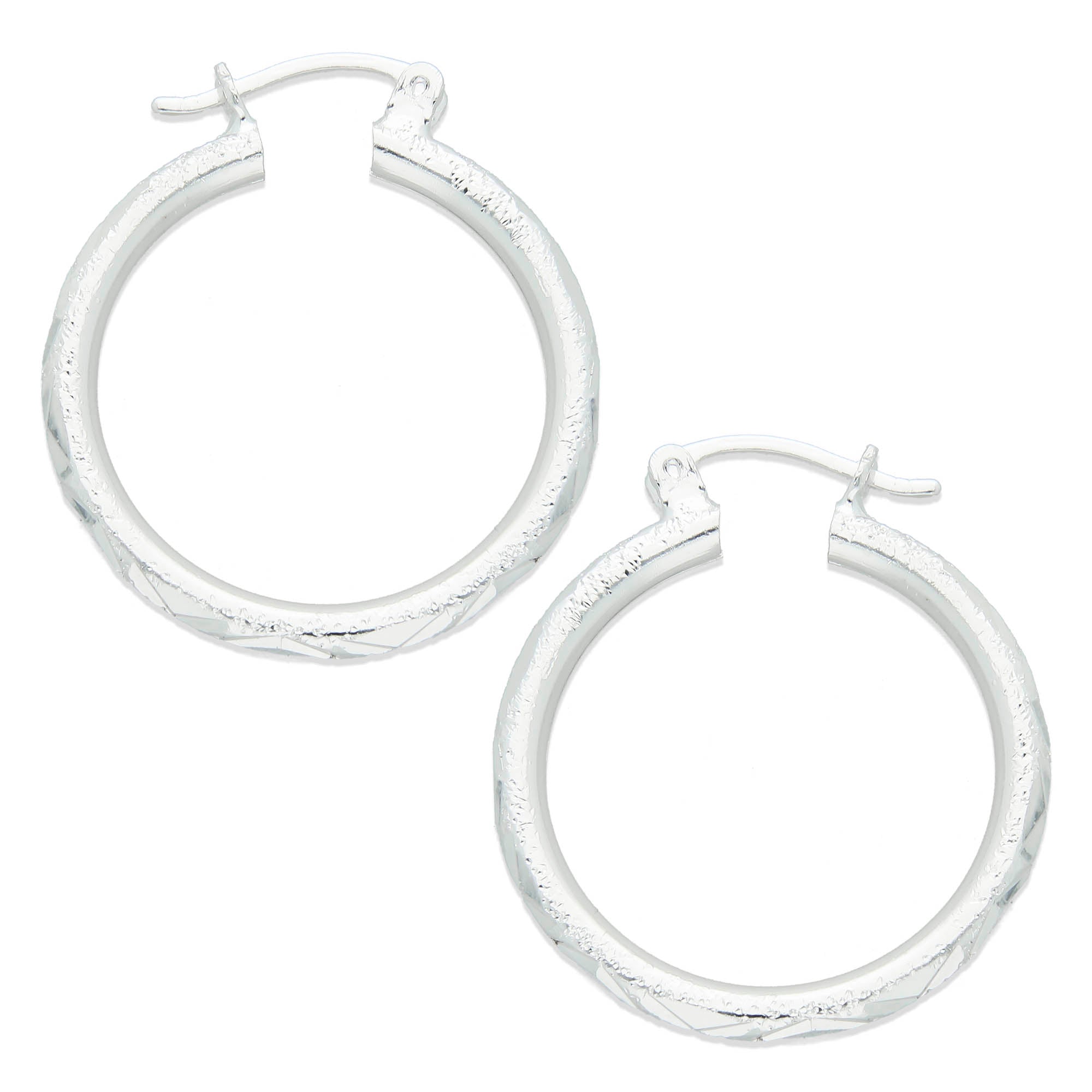 LPADI016 Arracadas De Plata .925 Tubo Grueso Laser Diamantadas Tam 2 MLM921624153