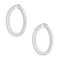 LPADI035 Arracada Diamantada Tubo Grueso Redondo Panal 5 mm 4.7 cm de Diámetro en Plata .925 2948047525