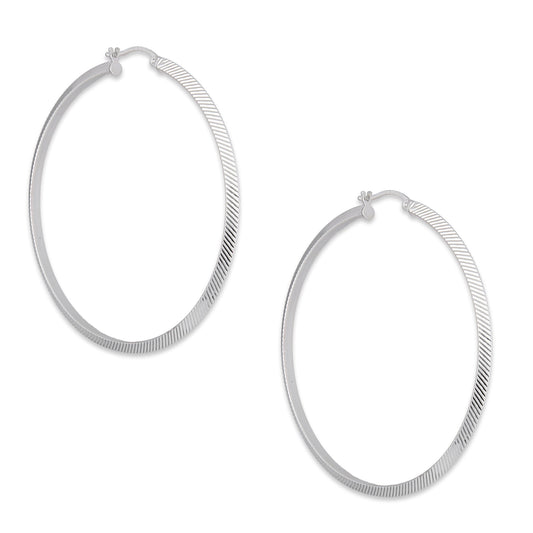 LPADI040 Arracada Diamantada Tubo Grueso Triangular Radial 3 mm 6 cm de Diámetro en Plata .925 5385002202