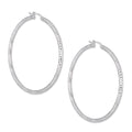 LPADI041 Arracada Diamantada Tubo Grueso Redondo Espiral Panal 3 mm 6.2 cm de Diámetro en Plata .925 2948047527