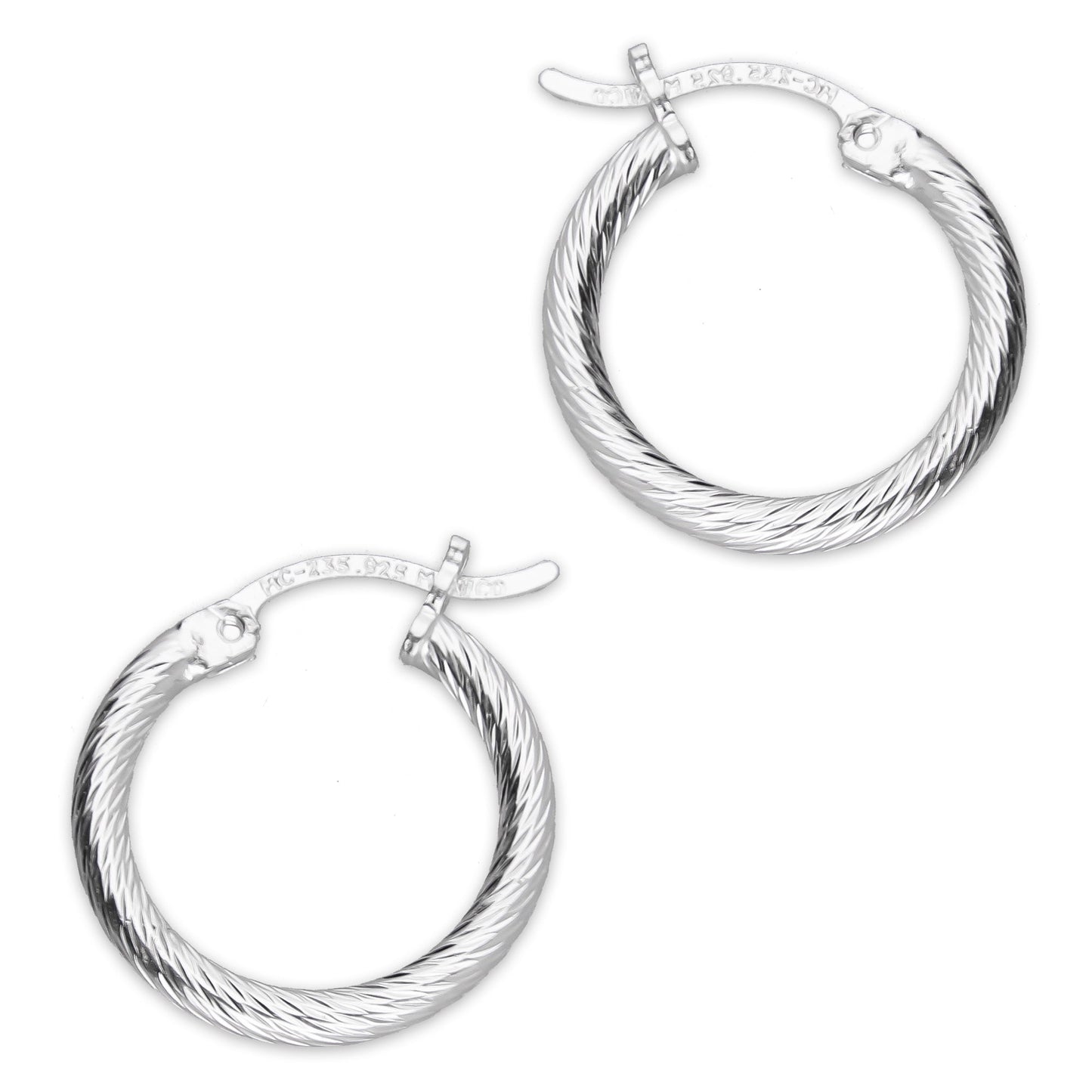 LPADI042 Arracada Diamantada Espiral 1.7 cm Tubo 2 mm en Plata .925 5576420878