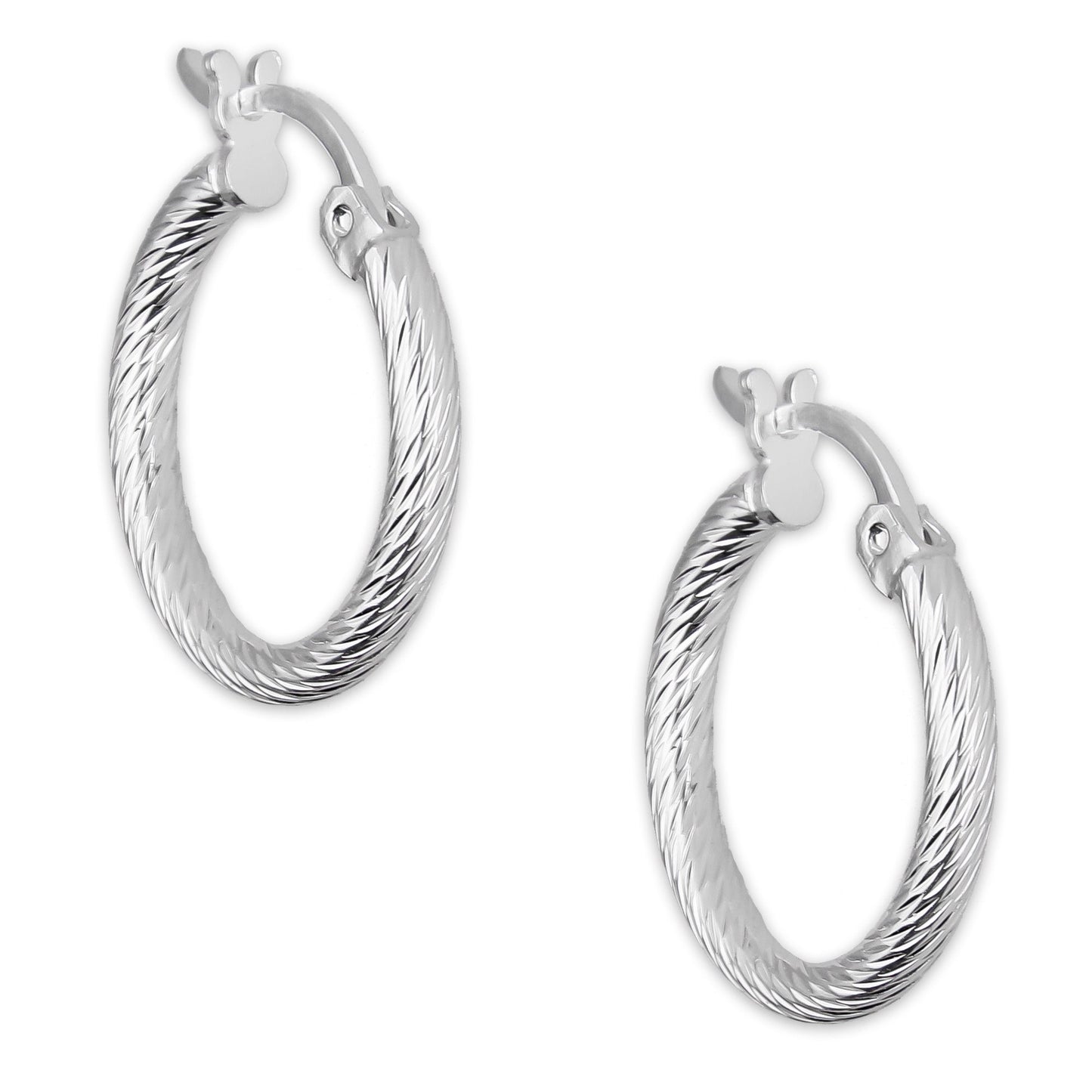 LPADI042 Arracada Diamantada Espiral 1.7 cm Tubo 2 mm en Plata .925 5576420878