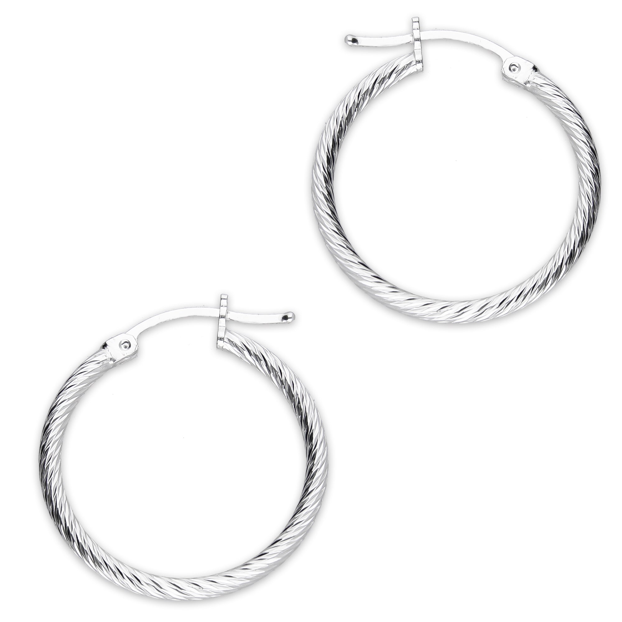 LPADI043 Arracada Diamantada Espiral 2.4 cm Tubo 2 mm en Plata .925 5576420876