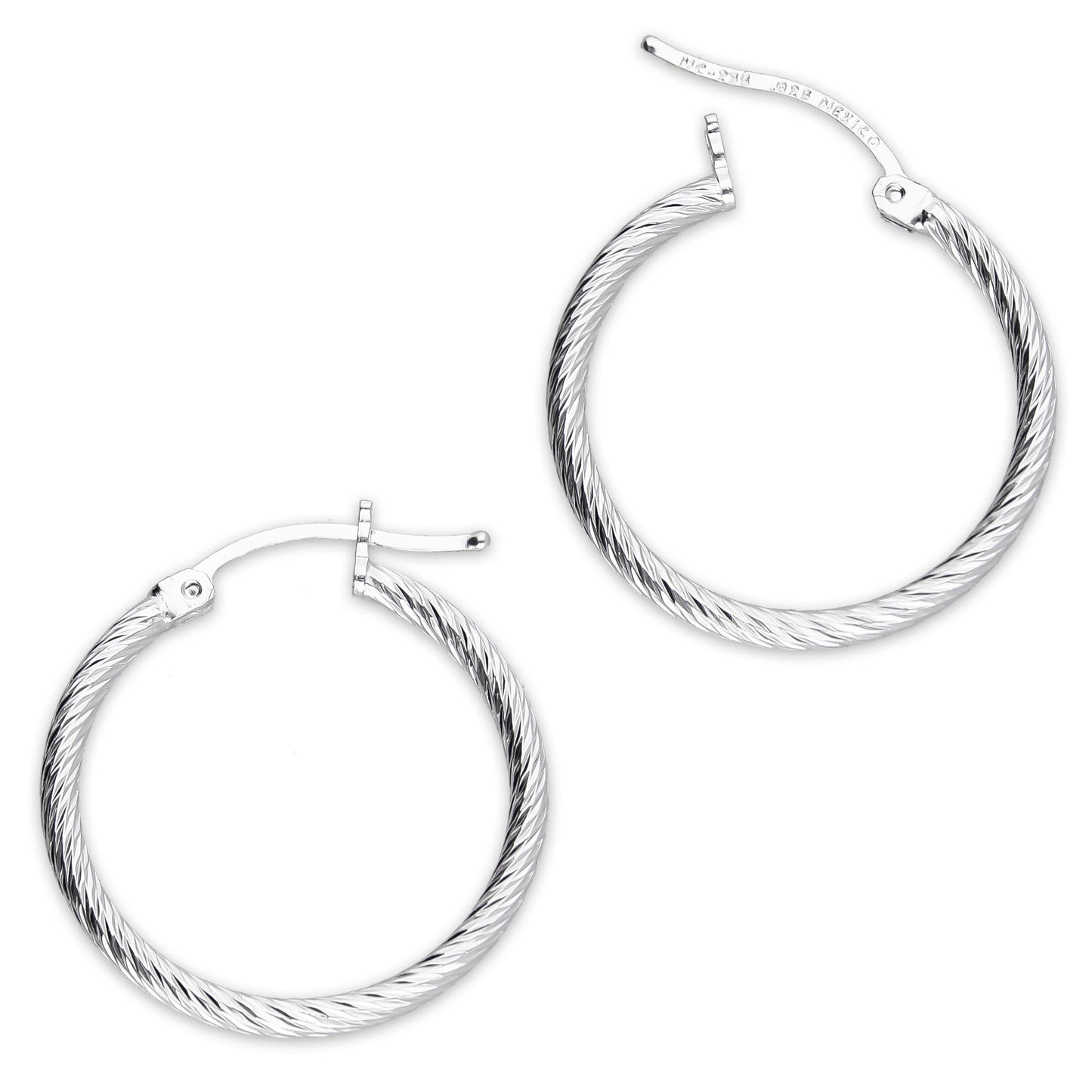 LPADI043 Arracada Diamantada Espiral 2.4 cm Tubo 2 mm en Plata .925 5576420876