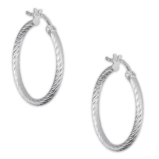 LPADI043 Arracada Diamantada Espiral 2.4 cm Tubo 2 mm en Plata .925 5576420876