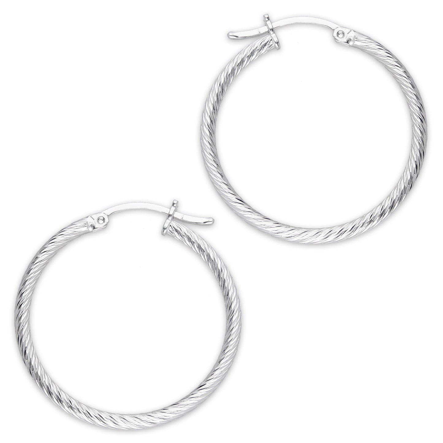 LPADI044 Arracada Diamantada Espiral 2.9 cm Tubo 2 mm en Plata .925 5576383606