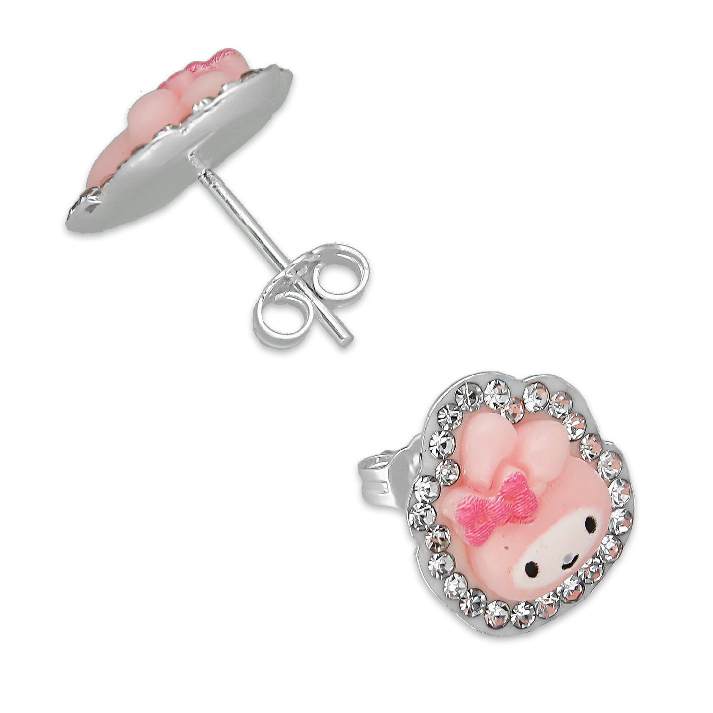 LPADJ068 Set de Aretes y Dije Melody Diámetro 2.1 cm en Plata Ley .925