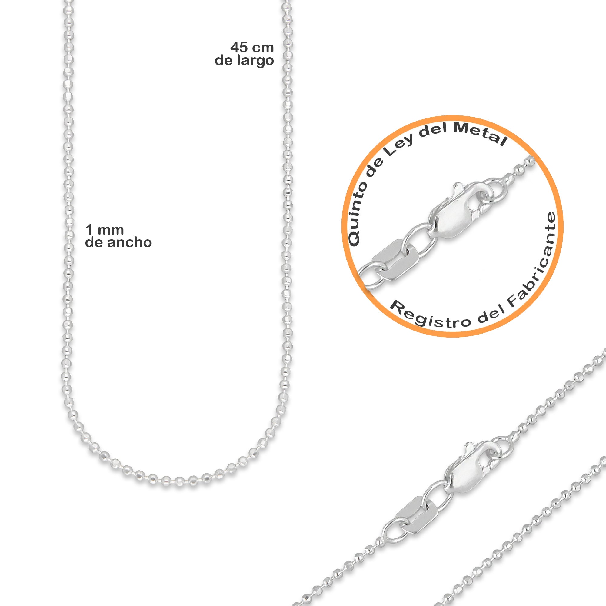 LPADJ069 Set Aretes + Dije + Cadena Tiff Diámetro 1.8 cm en Plata Ley .925