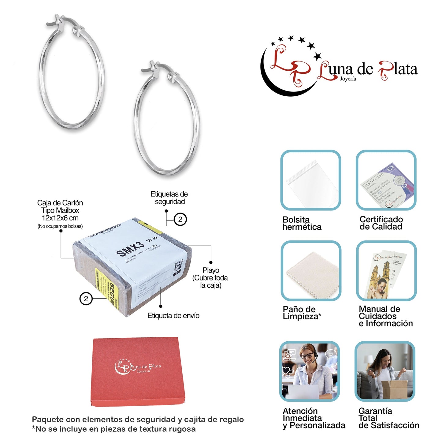 LPAF043 Arracada Facetada Horqueta 2.4 cm Tubo 1.8 mm en Plata .925 5569362756