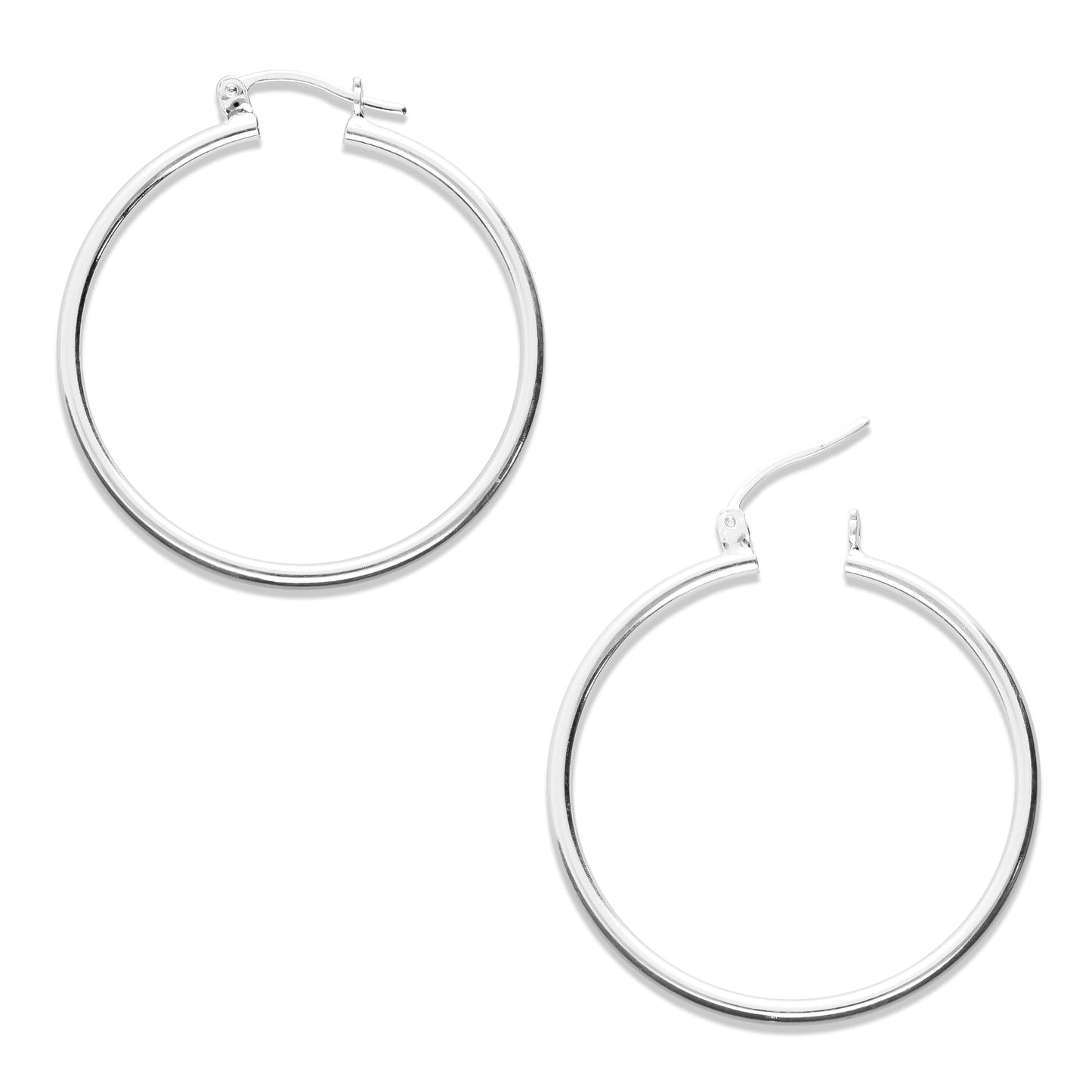LPAL005 Arracada Lisa Plata .925 Tam 5 35 Mm X 2.2 Taxco Mayoreo MLM919621371