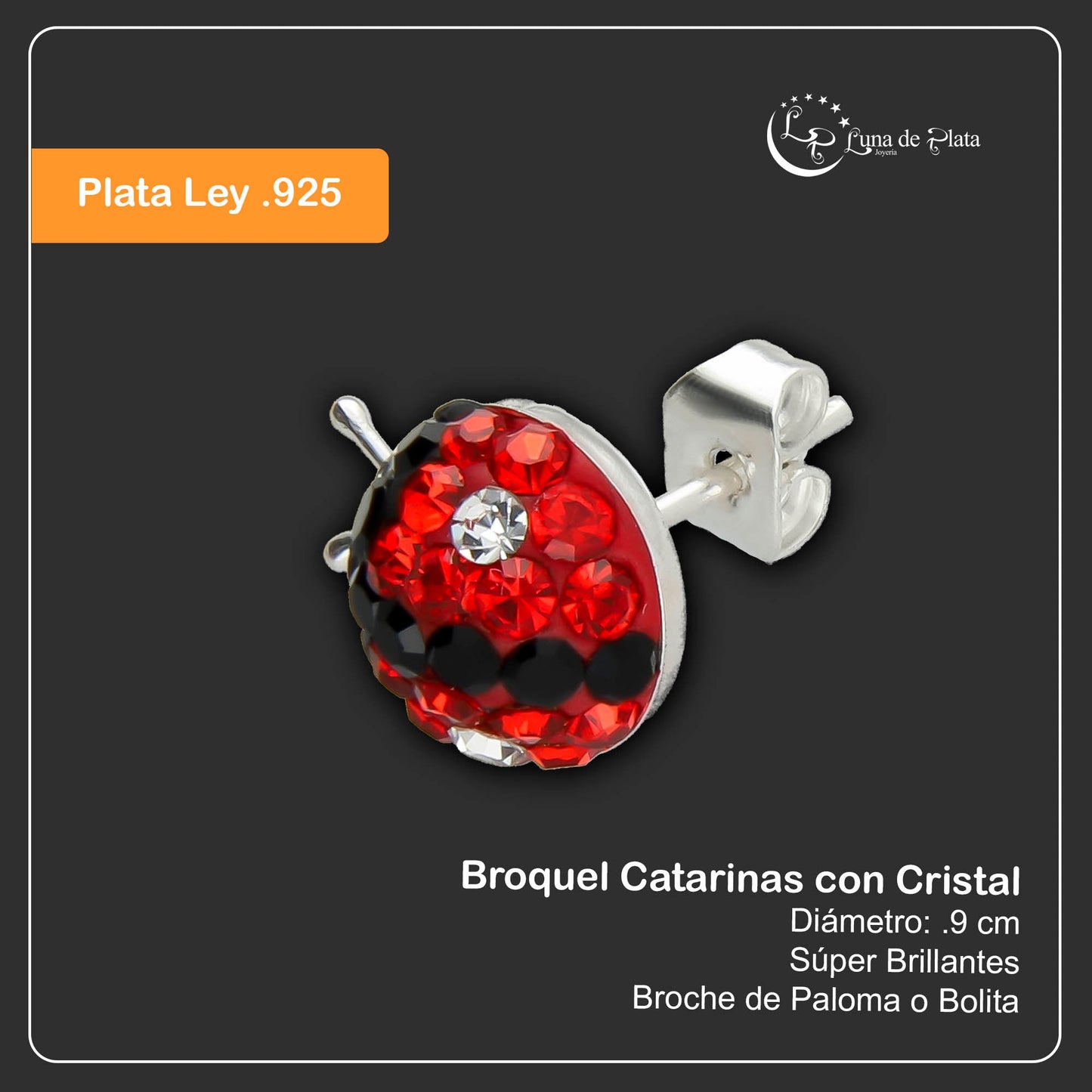 LPAP001 Arete Broquel Plata .925 Modelo Catarinas Crist TaxcoMLM910015968