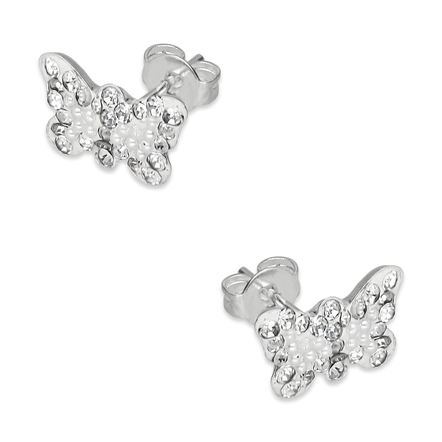 LPAP021 Arete Broquel Mini Perlas Mariposa Plata Ley .925 Taxco 1353228085