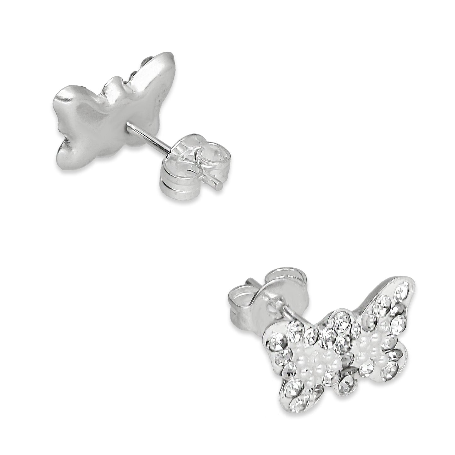 LPAP021 Arete Broquel Mini Perlas Mariposa Plata Ley .925 Taxco 1353228085