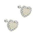 LPAP025 Arete Broquel Mini Perlas Corazón Plata Ley .925 Taxco 1353174804