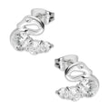 LPAP096 Arete Broquel Cisne 3 Zirconias Plata .925 Taxco 3138030304