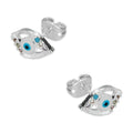 LPAP098 Arete Broquel Ojito Diag Zirconias Plata .925 Taxco 2081005343