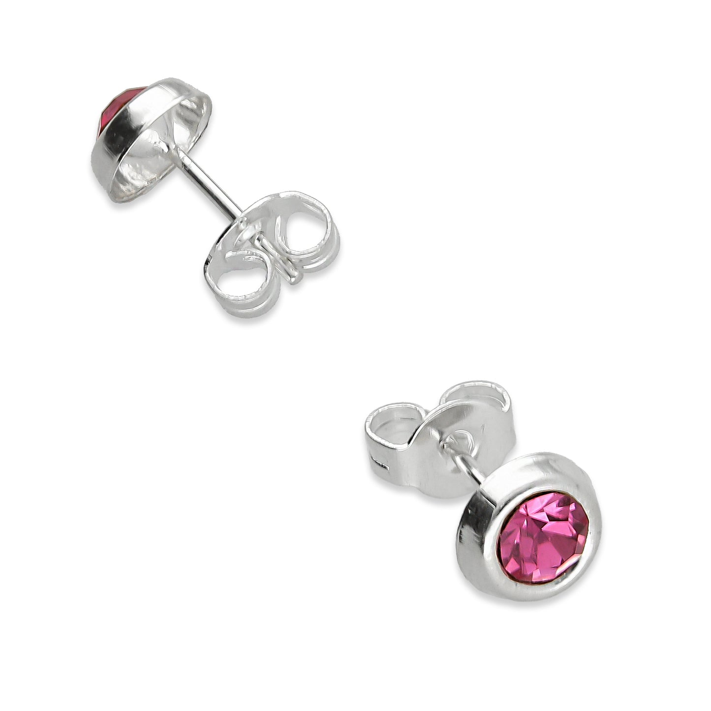 LPAP108 Arete Broquel Papelillo Rosa Bisel Liso Plata .925 Taxco 2090371567