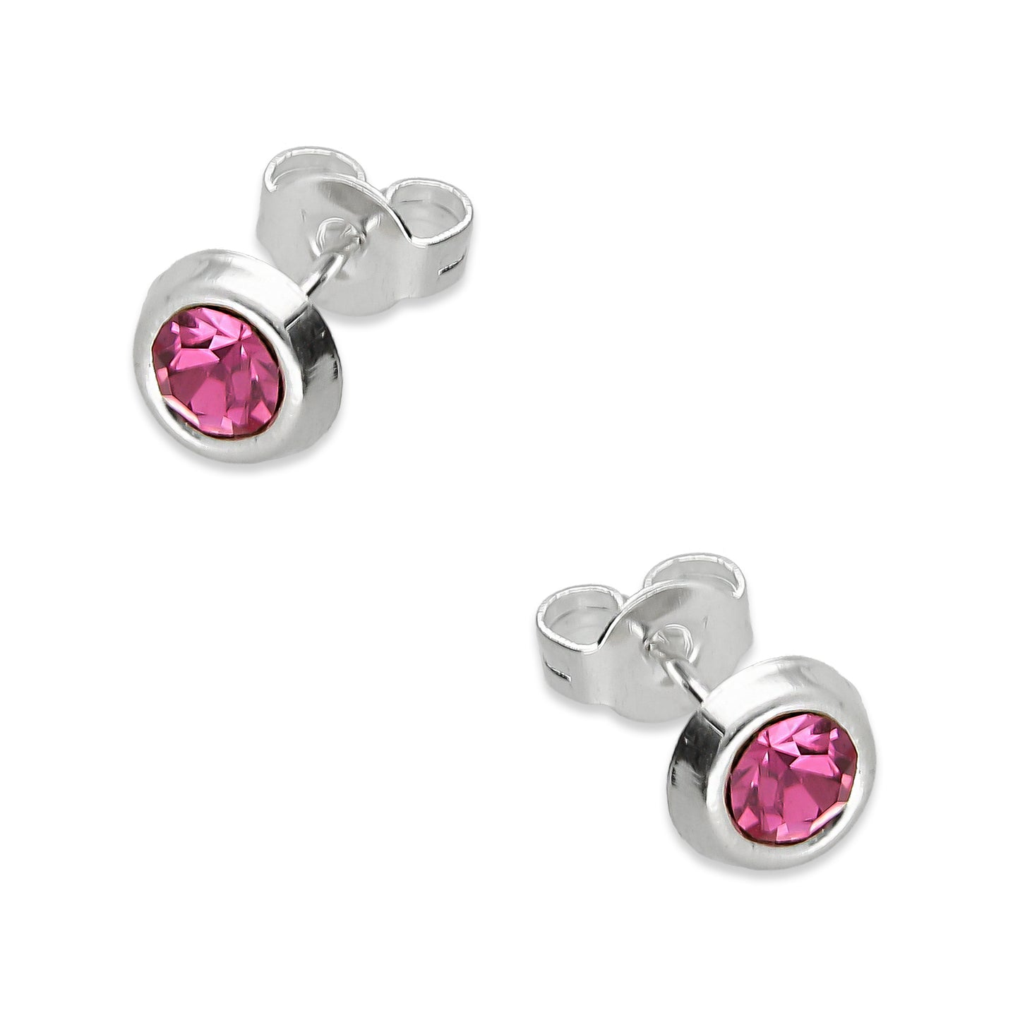 LPAP108 Arete Broquel Papelillo Rosa Bisel Liso Plata .925 Taxco 2090371567