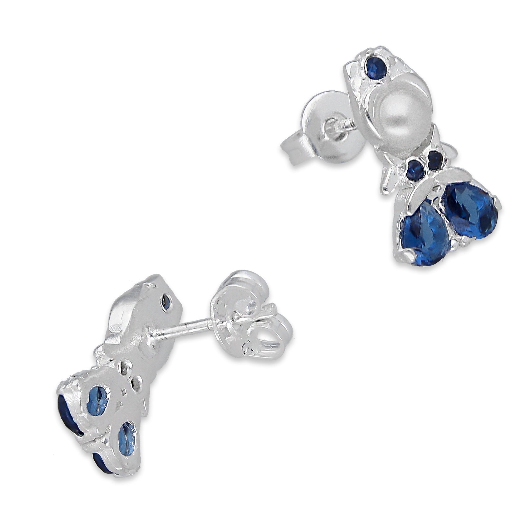 LPAP144 Arete Broquel Princess Mod 1 Cen Azul en Plata .925 Taxco 4685831488