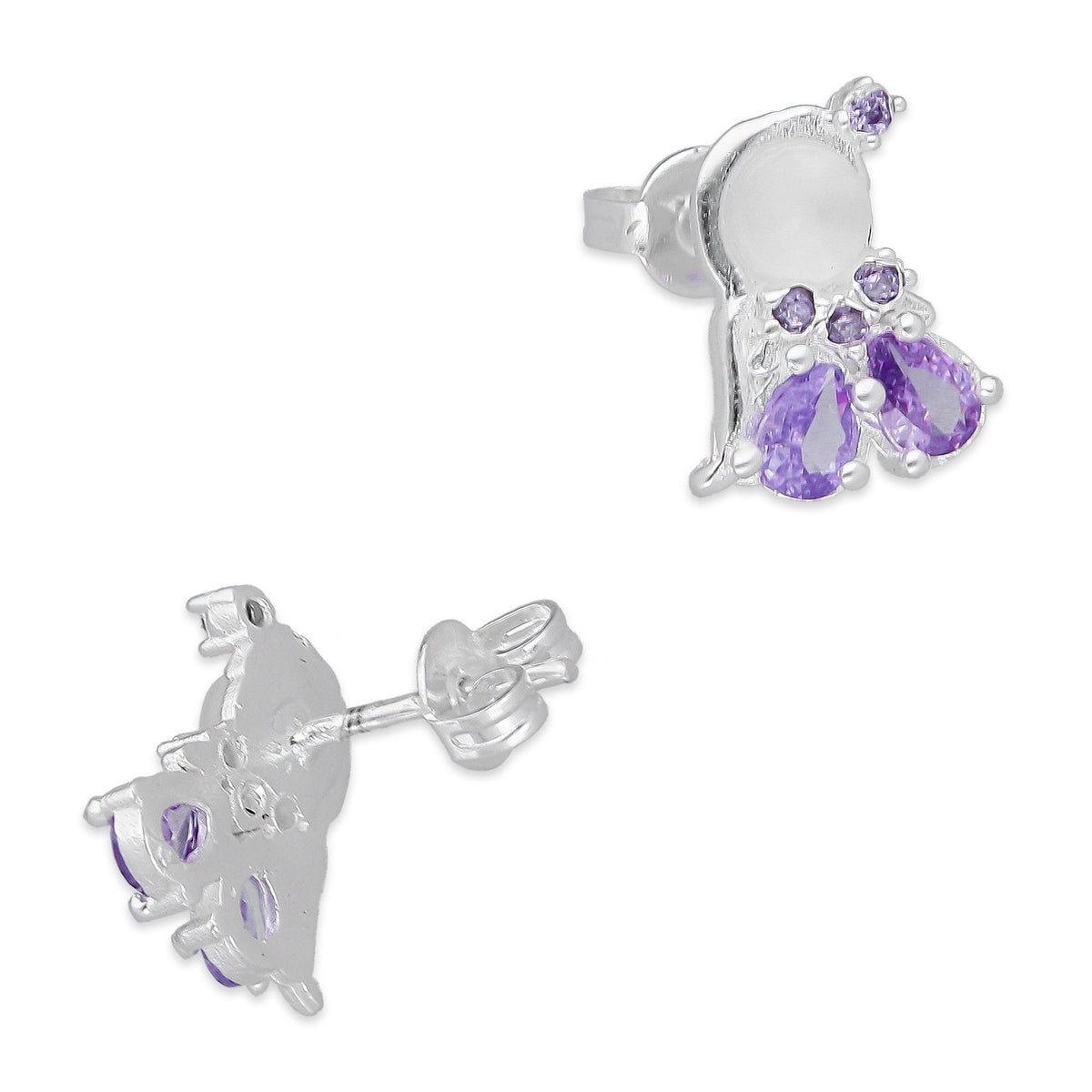 LPAP145 Arete Broquel Princess Mod 2 Rap Lila en Plata .925 Taxco 4685857440