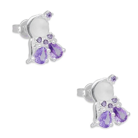 LPAP145 Arete Broquel Princess Mod 2 Rap Lila en Plata .925 Taxco 4685857440