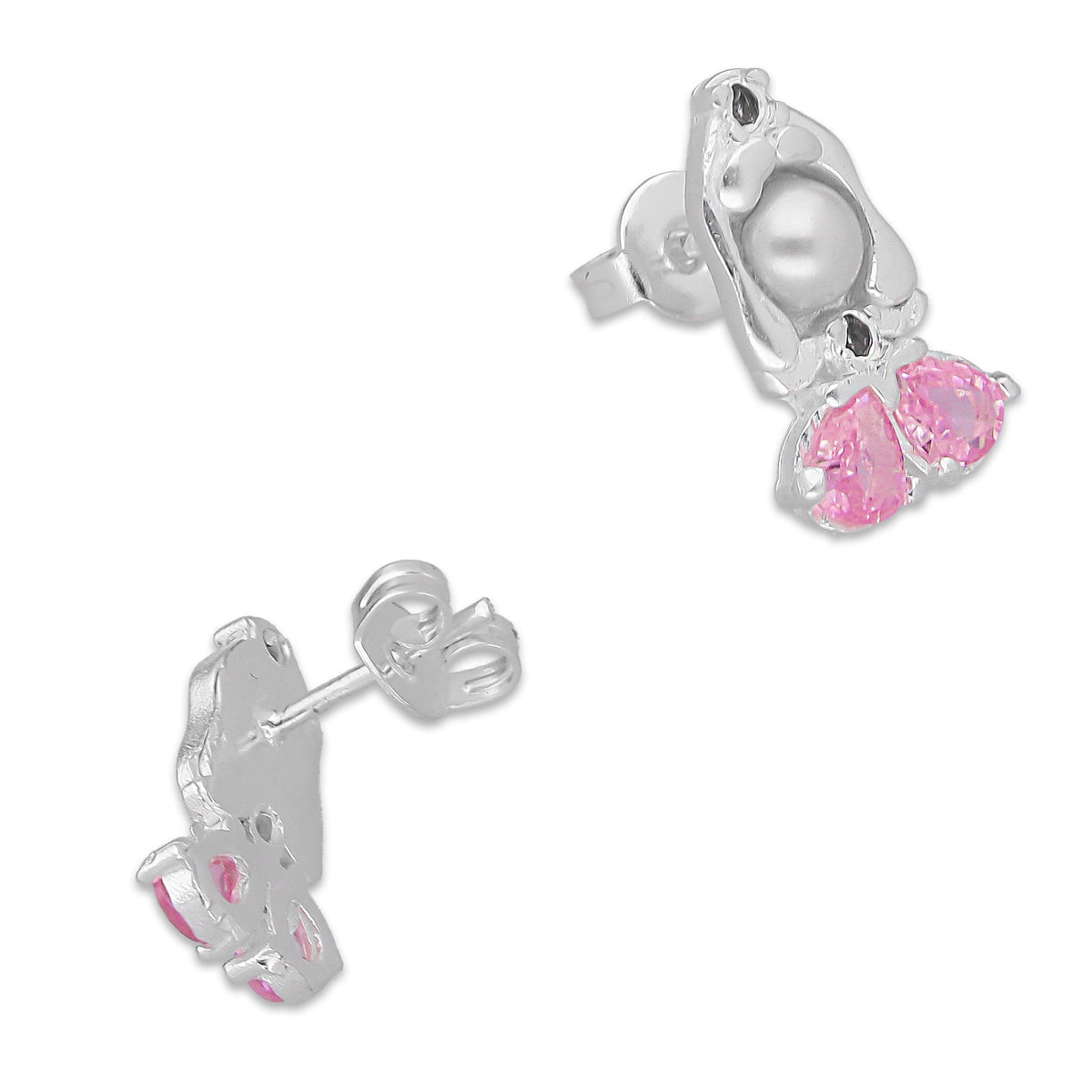 LPAP148 Arete Broquel Princess Mod 5 Au Rosa en Plata .925 Taxco 4685663486