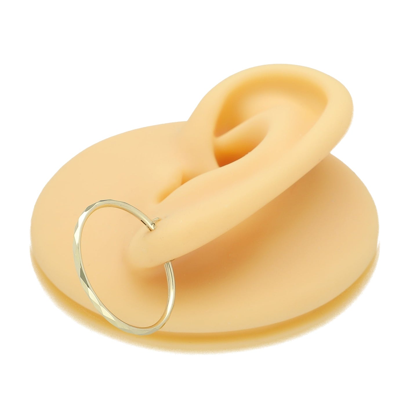 LPAUAR009 Arracadas Facetadas de Oro Sólido 14K Rombo 23 mm Mujer o Niñas 1873604997