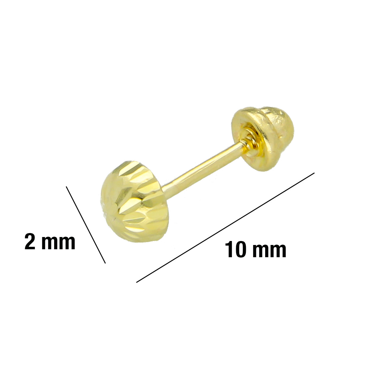 LPAUBR001 Aretes Broquel de Oro 10K Bebé o Mujer Honguito 00 161A 1759979836