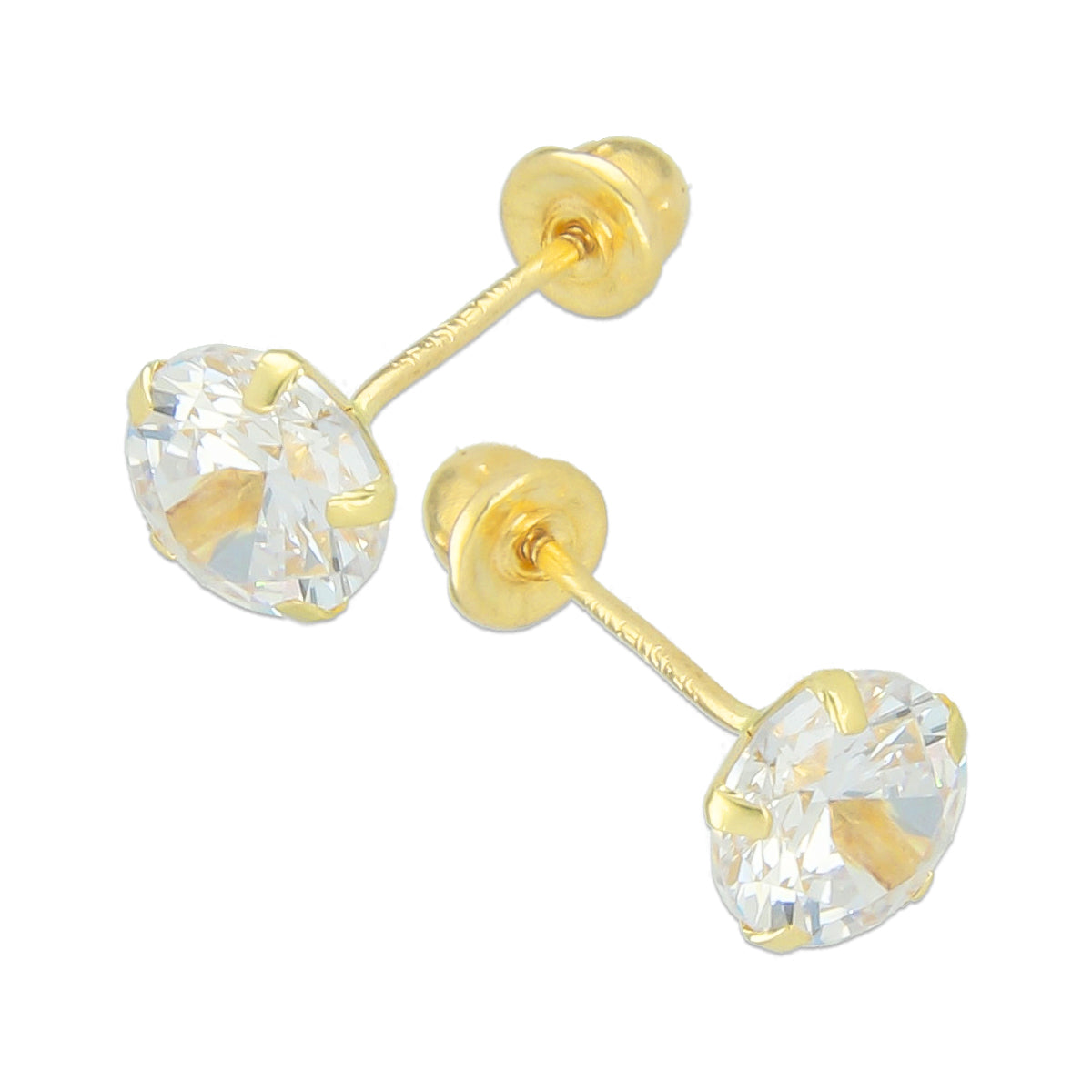 LPAUBR018 Aretes Broquel de Oro 10K Niñas o Mujer Zirc Kor 5mm 103b 1834426207