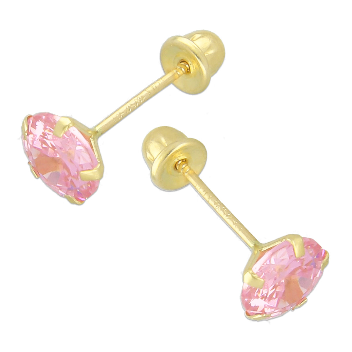 LPAUBR019 Aretes Broquel de Oro 10K Niñas o Mujer Zirc Kor 5mm 103r 1834442238