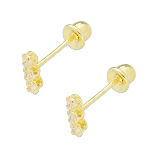 LPAUBR028 Aretes Broquel de Oro 10K Niñas o Mujer Semáforo 3P 366 1839873863