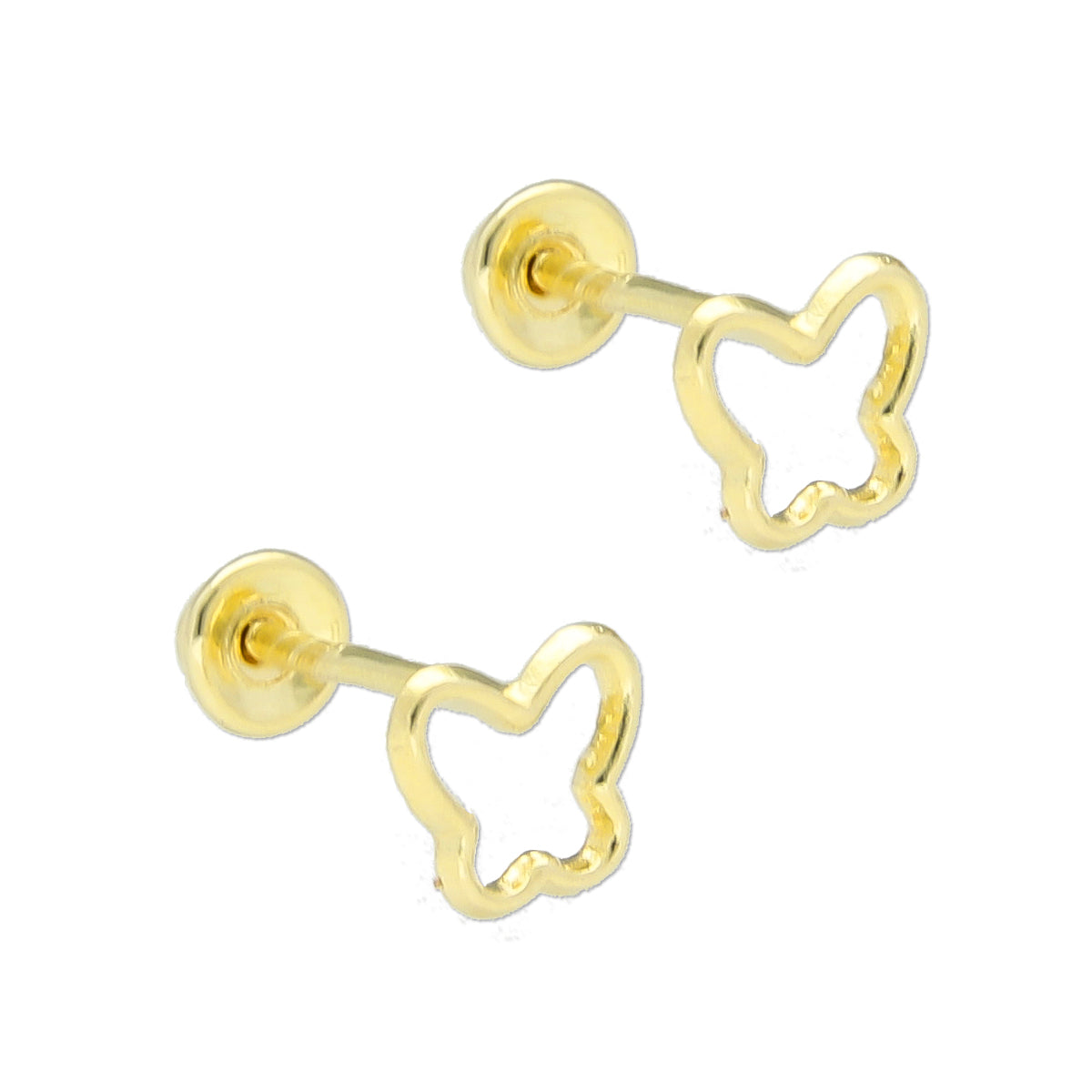 LPAUBR030 Aretes Broquel de Oro 10K Niñas o Mujer Mariposa Sil 428 1839874897