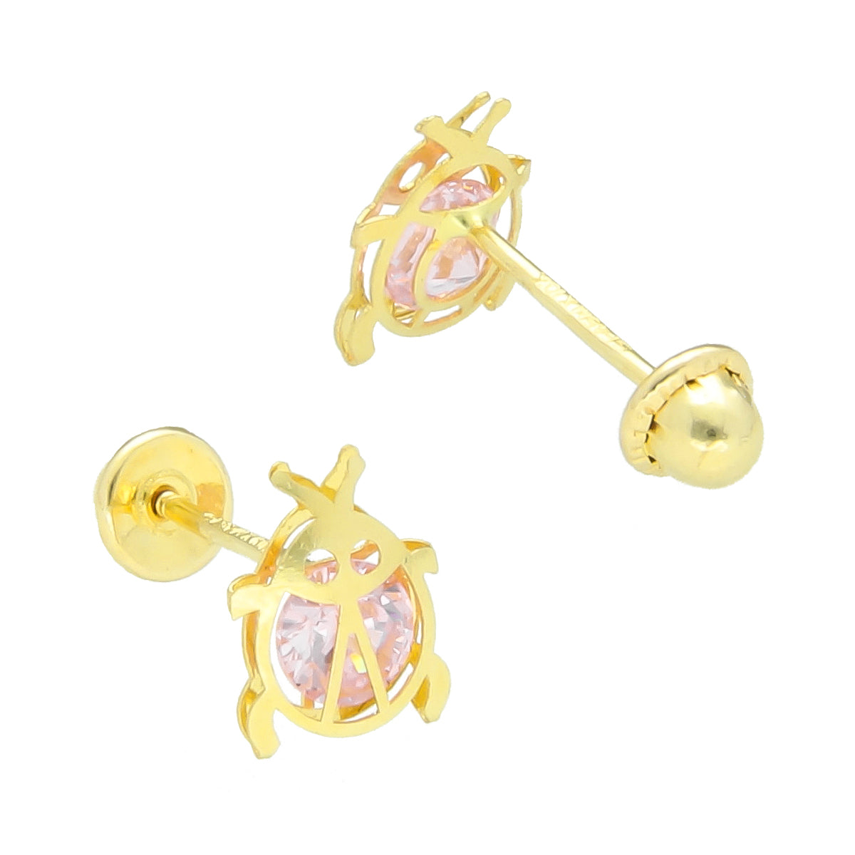 LPAUBR036 Aretes Broquel Oro 10K Niñas o Mujer Catarina 3D Mini 508A 1853006615