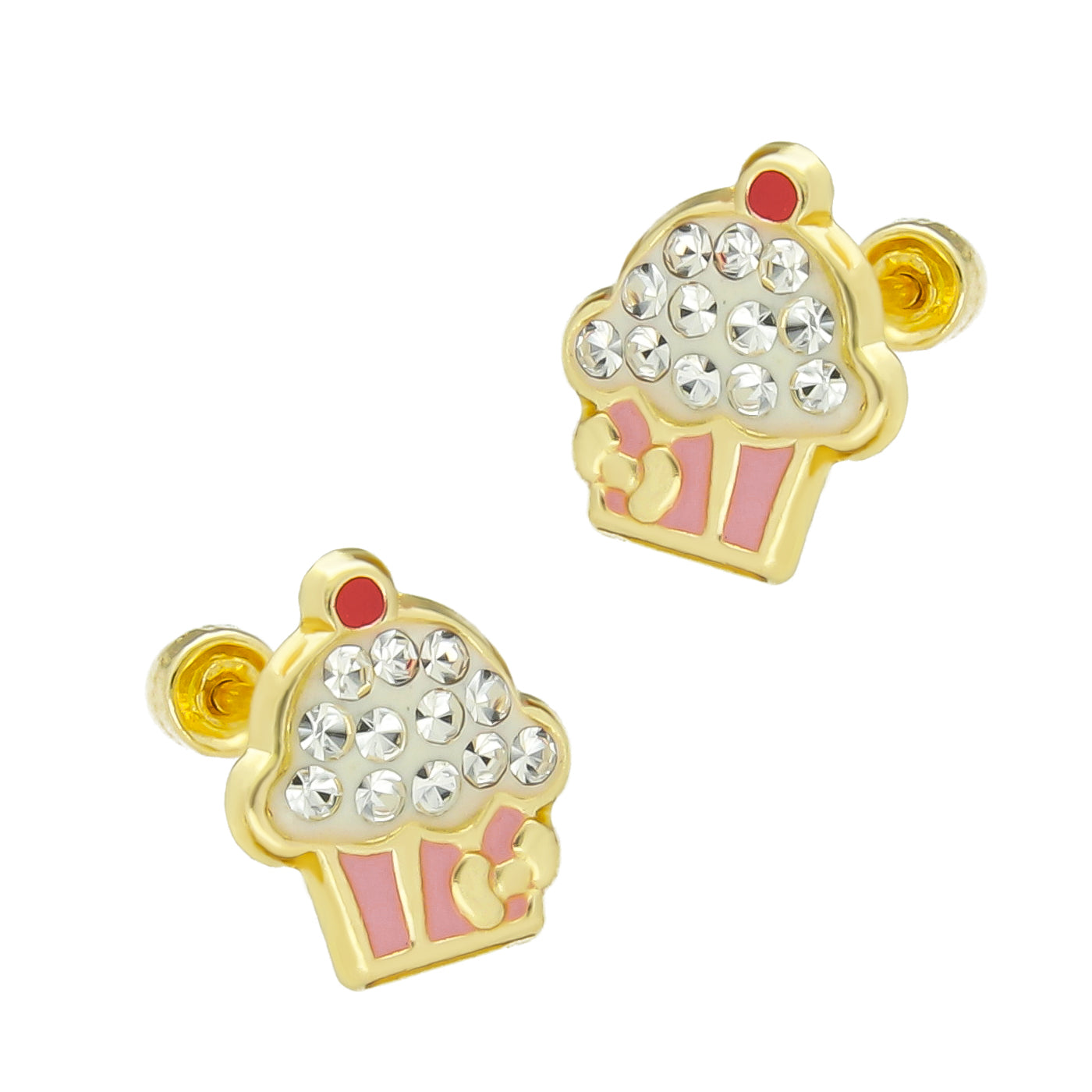 LPAUBR052 Aretes Broquel Oro 10K Niñas o Mujer Cupcake Esm 266 1861678811