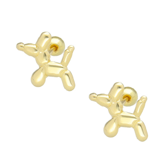 LPAUBR057 Aretes Broquel Oro 10K Niñas o Mujer Perrito Globo Ch 634B 2114371692