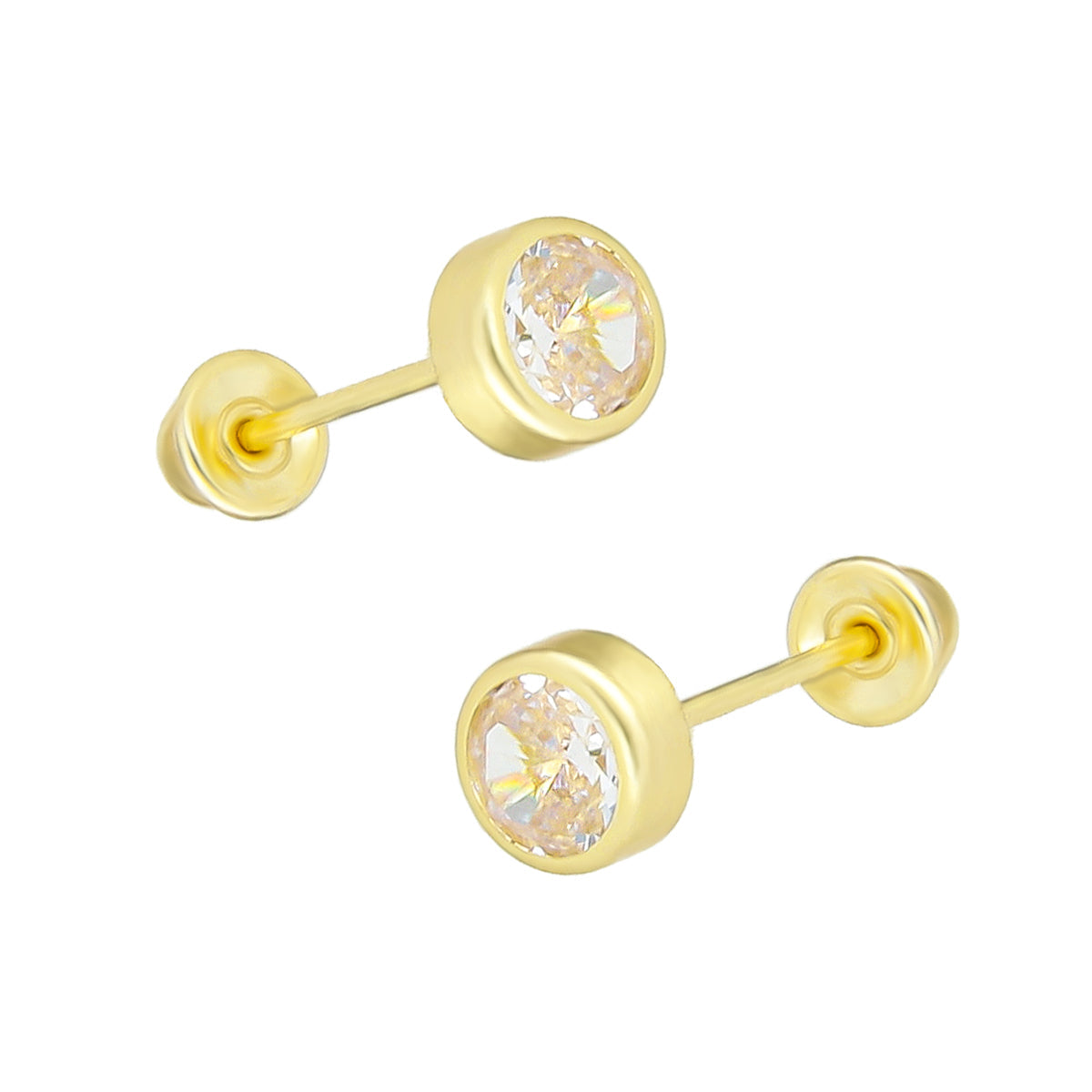 LPAUBR063 Aretes Broquel Oro 10K Niñas o Mujer Tambor #4 365A 2163379840