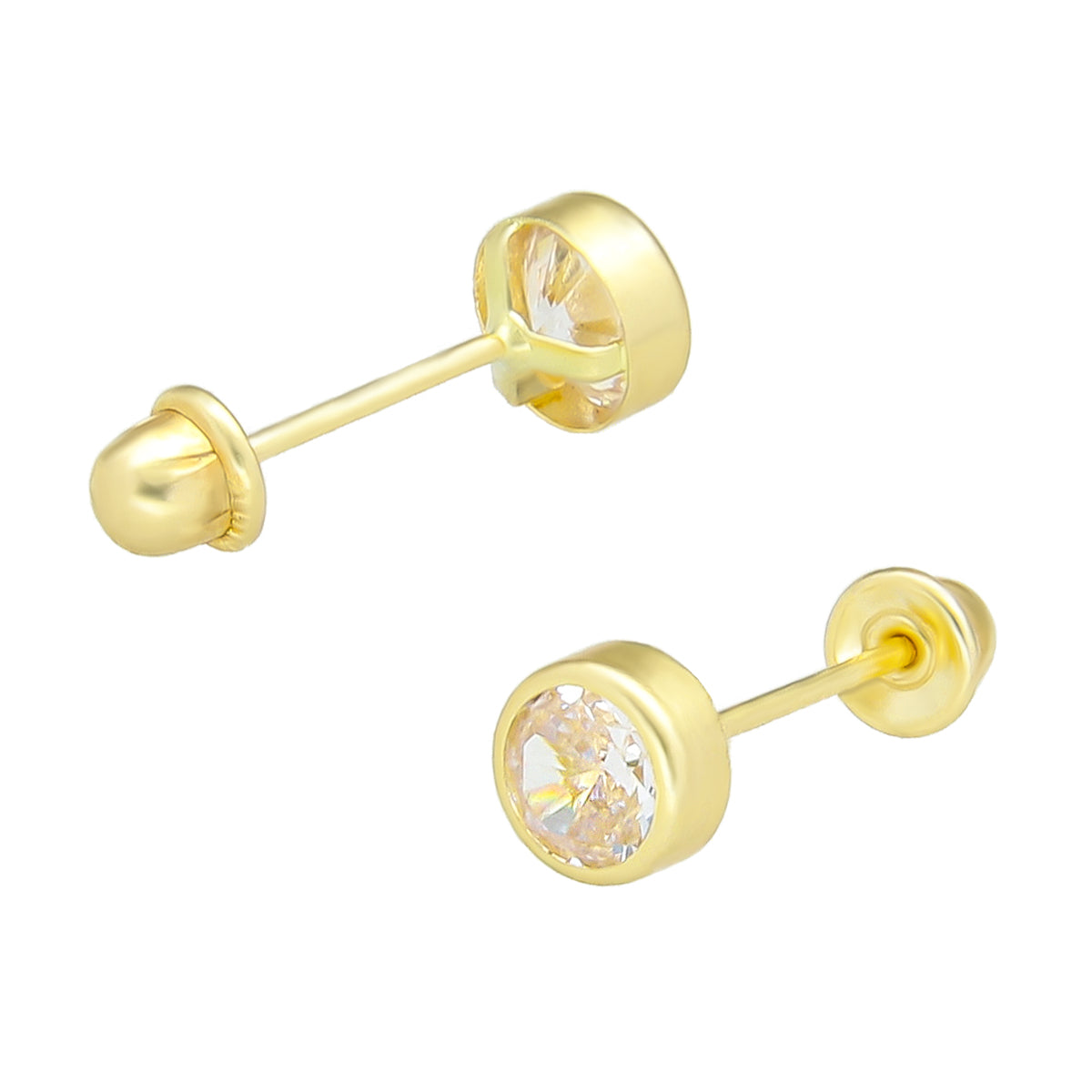 LPAUBR063 Aretes Broquel Oro 10K Niñas o Mujer Tambor #4 365A 2163379840