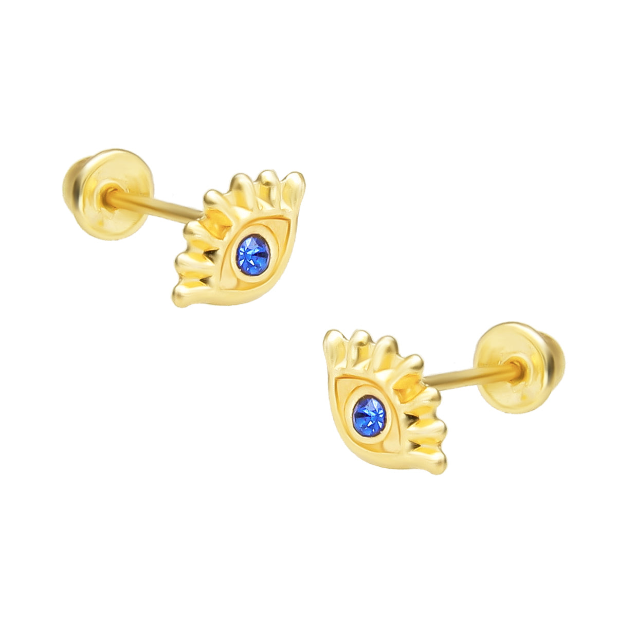 LPAUBR065 Aretes Broquel Oro 10K Niñas o Mujer Ojo Buena Suerte 609 2163406742