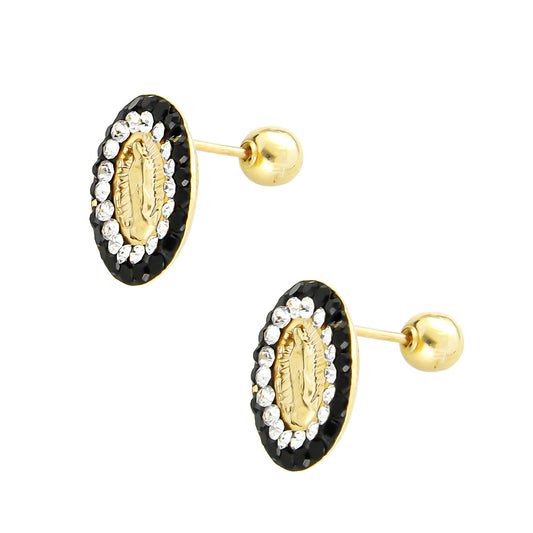 LPAUBR094 Aretes Broquel Oro 10K Niñas o Mujer Virgen Esp Pasta 192 ON 1914079387