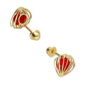 LPAUBR084 Aretes Broquel Oro 10K Niña o Mujer Concha 3D Chica 509-B 1908449733