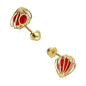 LPAUBR084 Aretes Broquel Oro 10K Niña o Mujer Concha 3D Chica 509-B 1908449733