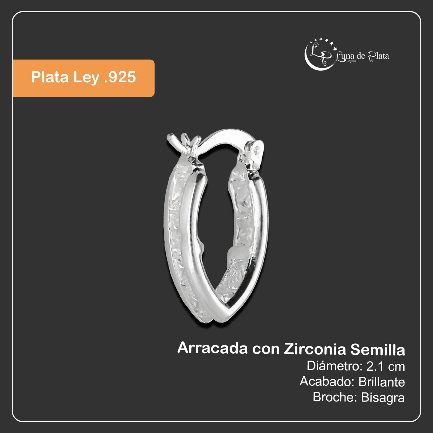 LPAZ028 Arracada con Zirconia Semilla en Plata .925 Taxco 3297892570