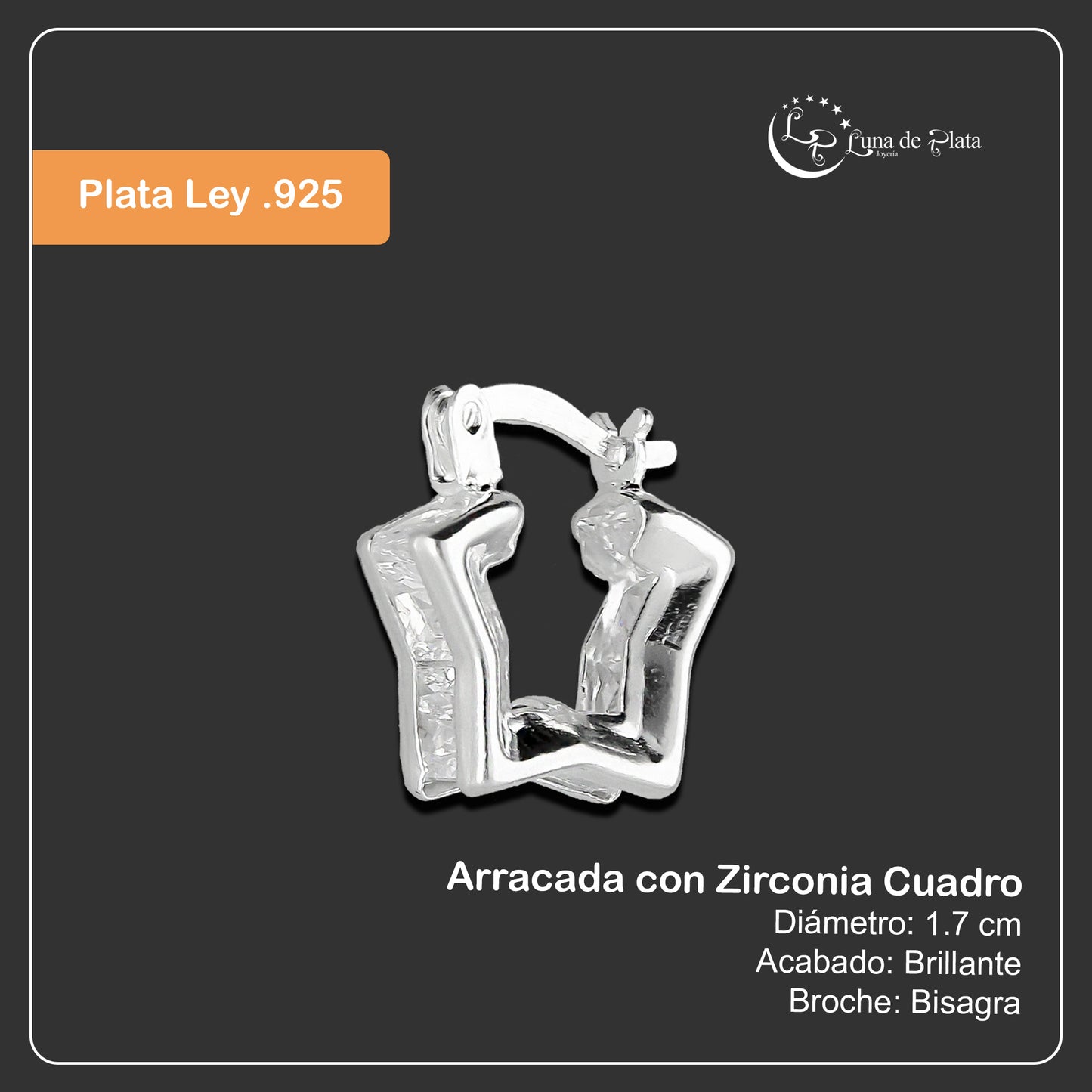 LPAZ029 Arracada con Zirconia Estrella en Plata .925 Taxco 3297969050