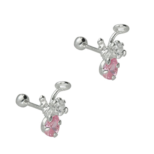 LPBR006 Aretes Broquel D Plata Mod Angelitos Gota Plata .925 Taxco MLM764944590