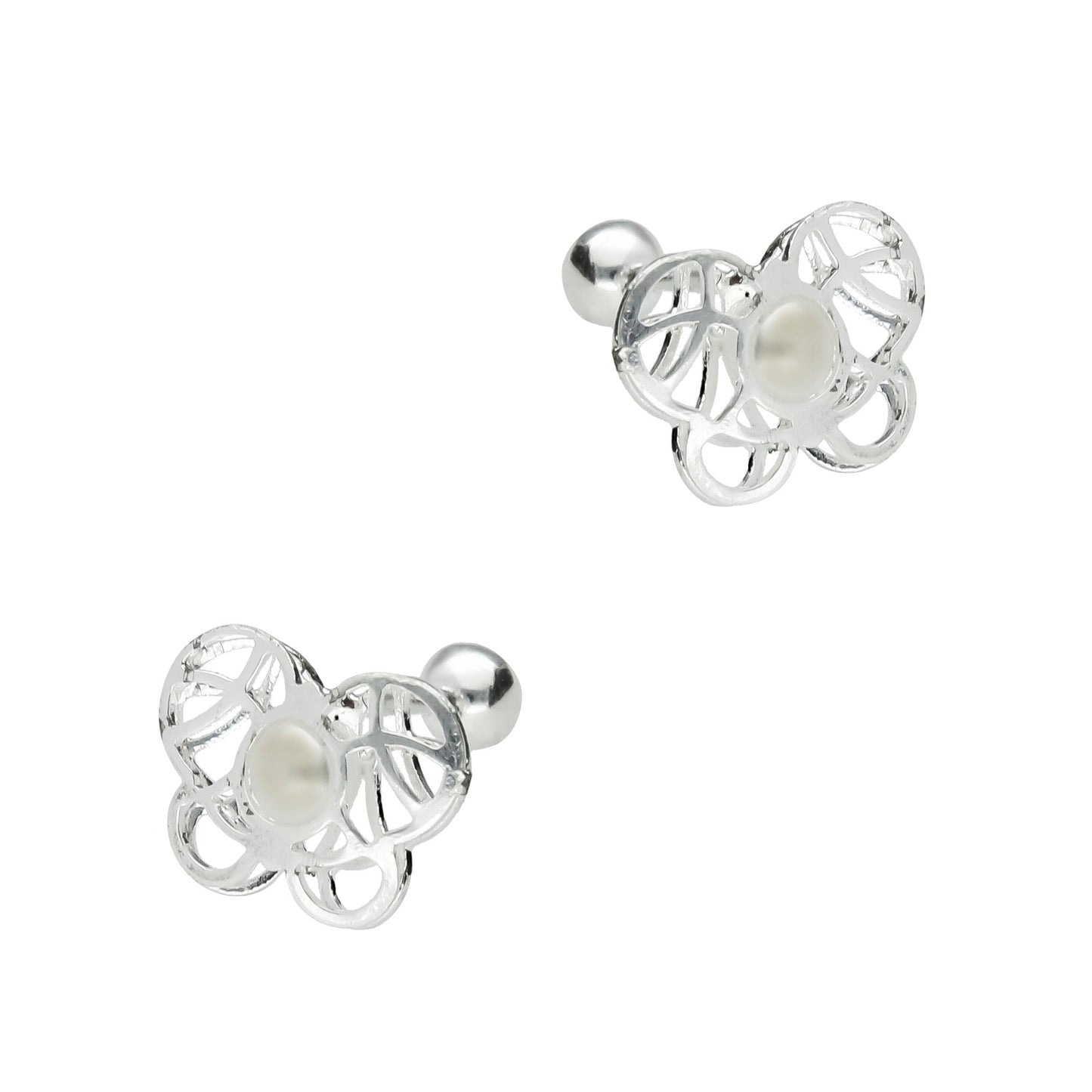 LPBR015 Aretes Broquel Mariposa Jaula En Plata .925 Taxco MLM827319322